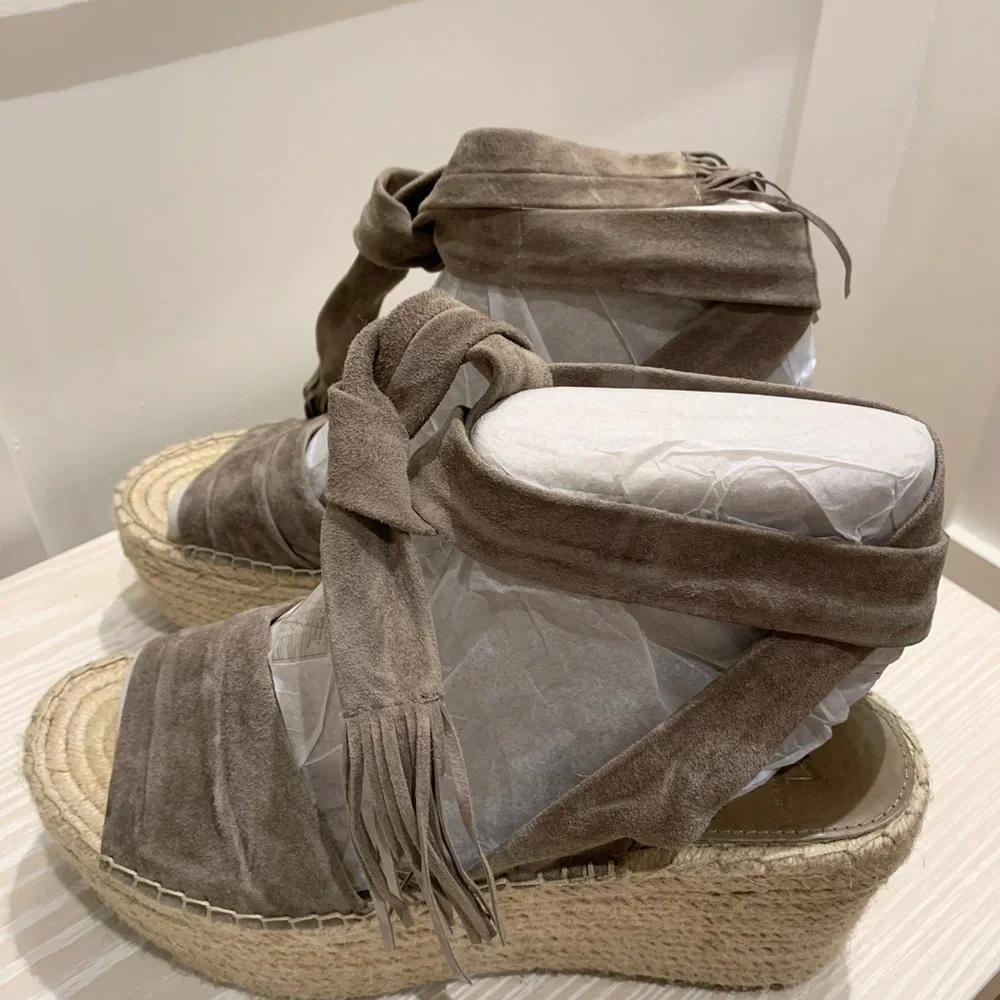 Marc Fisher Suede Ankle Tie Espadrilles - Picture 2 of 5
